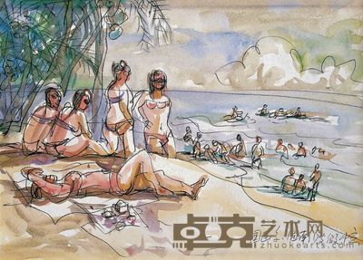 罗中立 国画系在海南度假 <em>29×41cm</em>