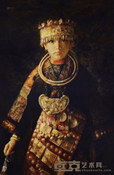 匡剑 2002年作 苗族小女孩 <em>143×96cm</em>