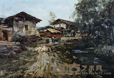 杜詠樵 1990年作 牧归 <em>76×109cm</em>