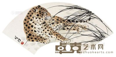 方楚雄 金钱豹 镜片 <em>27×58cm</em>