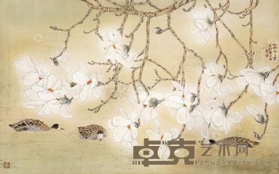 苏百钧 丙戌(2006年)作 玉兰花开 镜片 <em>69×106cm</em>