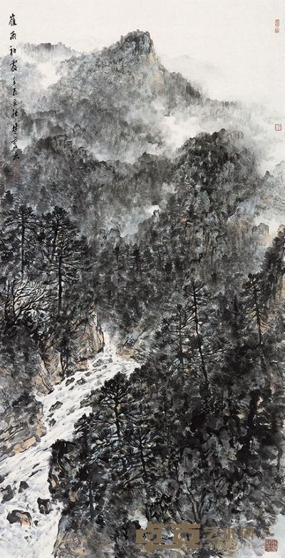 方楚乔 壬辰(2012年)作 岭雨初霁 镜片 <em>137×69cm</em>