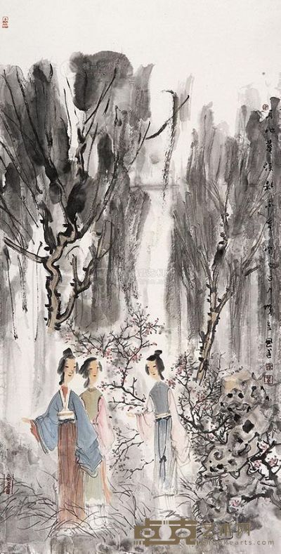 黄国武 癸巳(2013年)作 月地华溪影亦香 镜片 <em>138×70cm</em>