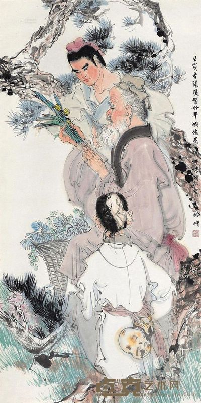 林墉 壬戌(1982年)作 李时珍 镜框 <em>136×68cm</em>
