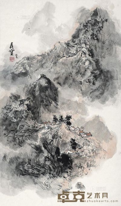 王维宝 癸亥（1983年）作 山水 镜框 <em>95×56cm</em>