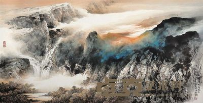 施云翔 甲申(2004年)作 满目青山复照明 镜框 <em>70×136cm</em>