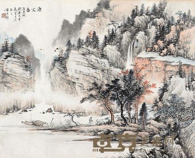 黄君璧 戊辰(1928年)作 渔父图 镜框 <em>33×42cm</em>