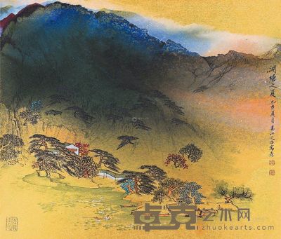 宋文治 乙亥(1995年)作 湖塘之夏 镜框 <em>45.5×53cm</em>