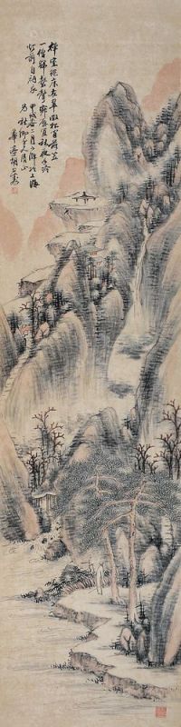 胡公寿 甲戌（1874年）作 山水 立轴