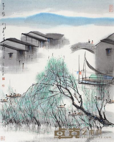 杨明义 庚辰(2000年)作 春鸣 镜片 <em>60×48cm</em>