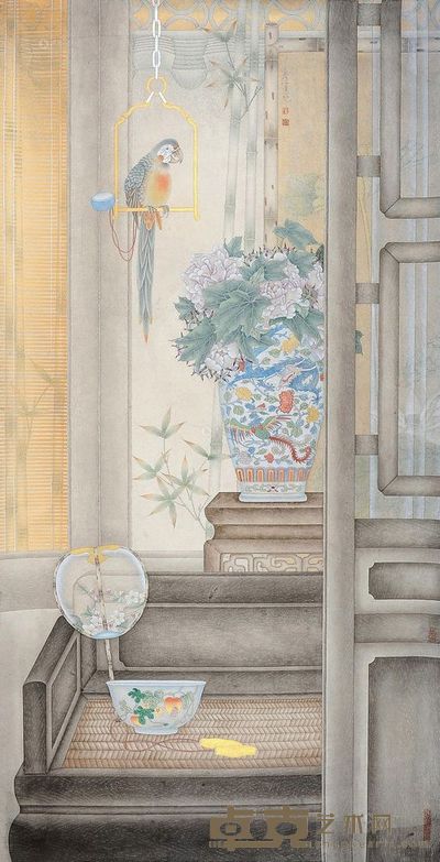 刘宏伟 香色界中芙蓉美 镜片 <em>172×89cm</em>