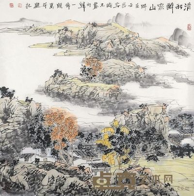 李晓东 壬辰(2012年)作 清秋醉家山 镜片 <em>69×69cm</em>