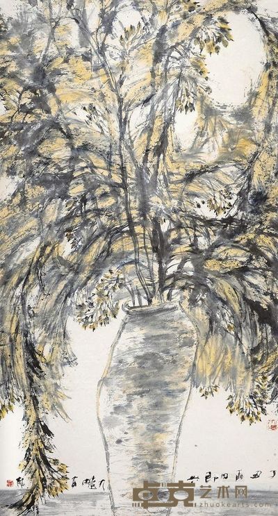 安林 丁丑(1997年)作 雨后即景 镜片 <em>138×68cm</em>