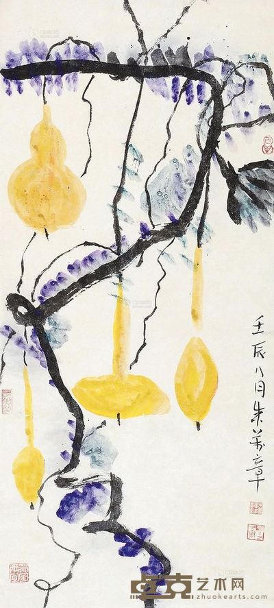 朱万章 壬辰(2012年)作 葫芦 立轴 <em>76×34cm</em>
