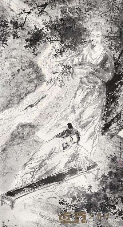 吴佰如 甲申(2004年)作 知音 立轴 <em>178×96cm</em>