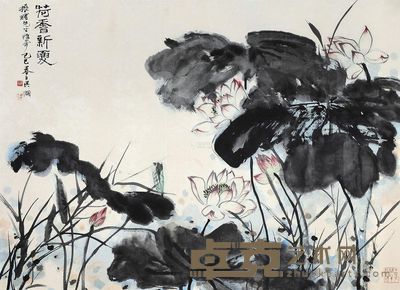 吴灏 己巳(1989年)作 荷香新夏 镜片 <em>90×123cm</em>