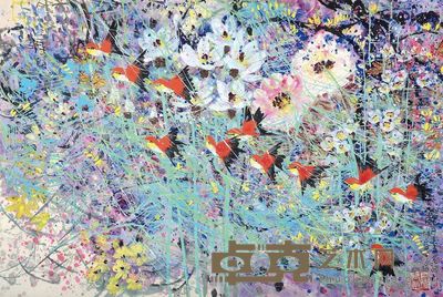 谭昌镕 己未(1979年)作 春风 横批 <em>76×113cm</em>