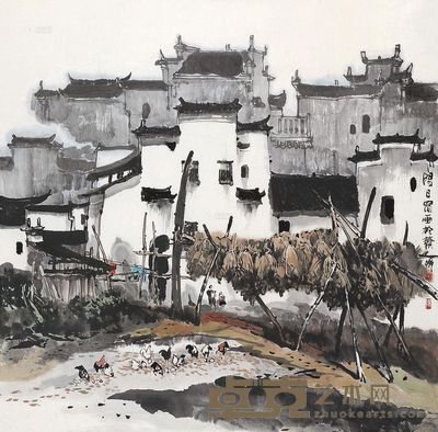 阳日 乡间小景 镜片 <em>69×69cm</em>