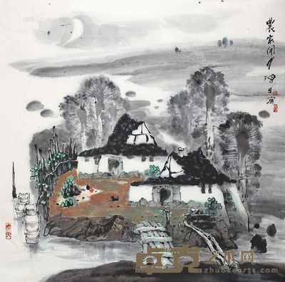 阳日 农间闲月 镜片 <em>69×69cm</em>