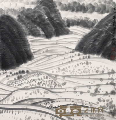 姜宝林 1996年作 井冈山景色 镜心 <em>68×66cm</em>