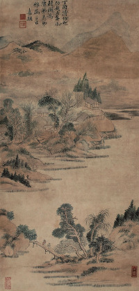 刘嘉颖 1897年作 水村图 轴
