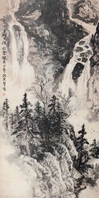 张宝珠 1983年作 高山流水 轴