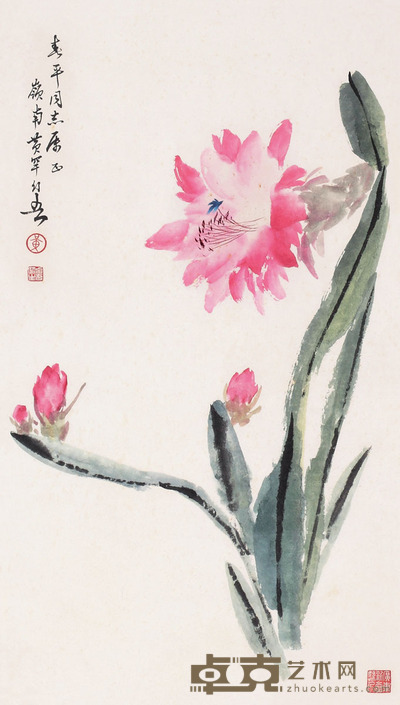 黄幻吾 花卉 镜心 <em>67×36cm</em>