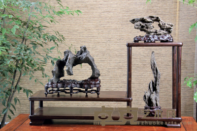 《岁寒三友》古石三方组合 <em>长70cm</em>