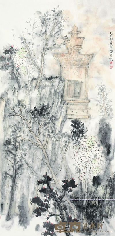 刘明波 2005年作 山水 镜心 <em>136×68cm</em>