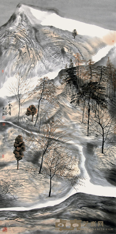 张洪源 2013年作 山水清音 镜心 <em>138×68cm</em>