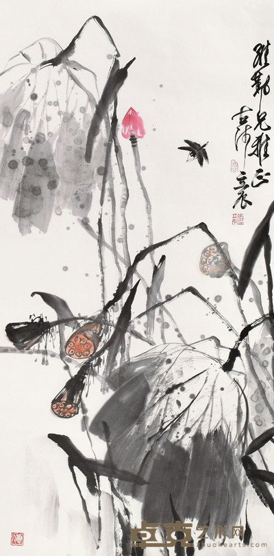 张立辰 晚荷 轴 <em>138×69cm</em>