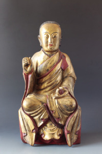 木雕漆金地藏菩萨