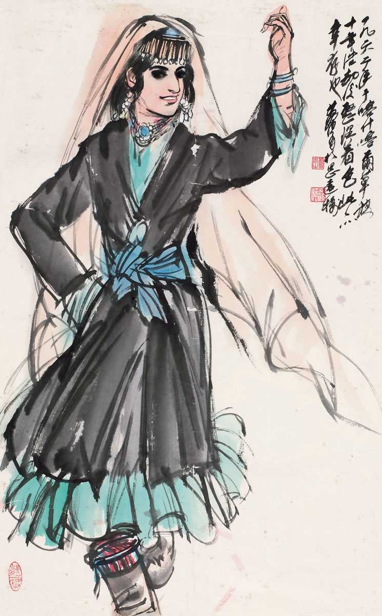 黄胄 起舞图 镜框 <em>83×50cm</em>