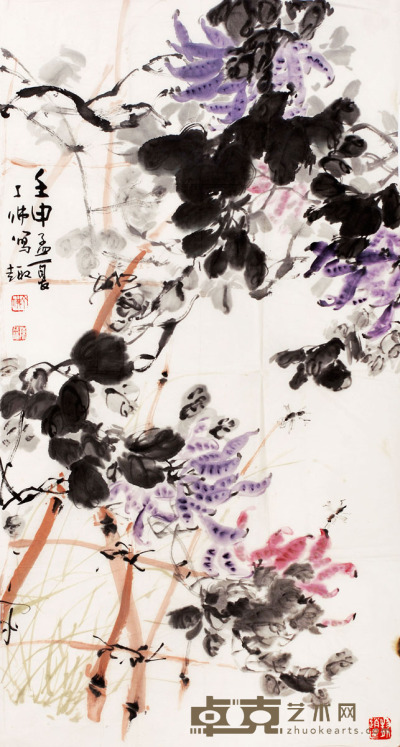 陈丁佛 花卉 88×48