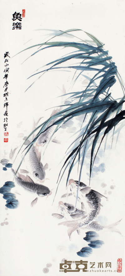 胡志辉 鱼乐图 116×52
