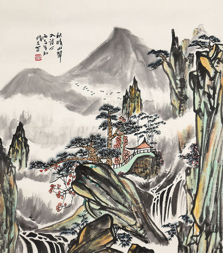 朱修立 秋晴山翠