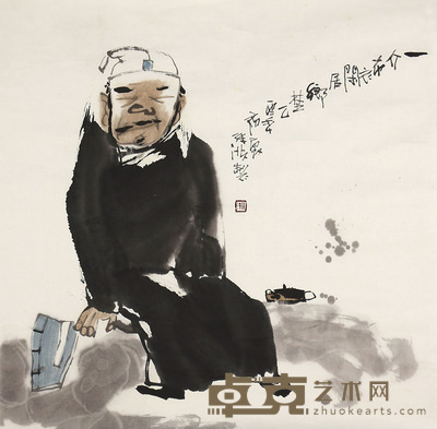 张洪 一介布衣 68x69cm