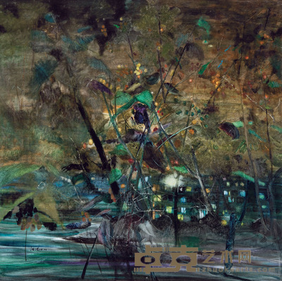 耿德法 2011年作 被淹没的村庄 <em>100×100cm</em>