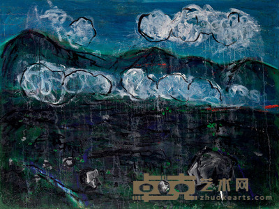 郑在东 2002年作 云景60号 <em>97×130cm</em>