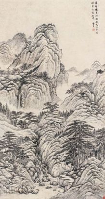 黄鼎 辛卯（1711）年作 溪山松壑 立轴