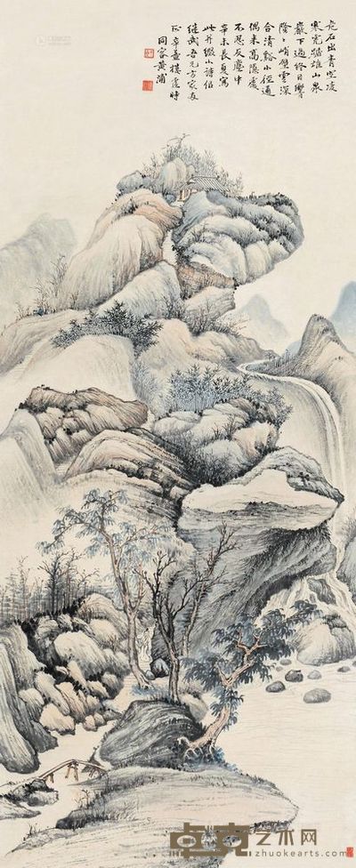 楼辛壶 辛未(1931)年作 夏山归隐 立轴 <em>121×49.5cm</em>