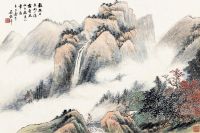 吴穀祥 辛丑（1901）年作 秋山持杖 镜片