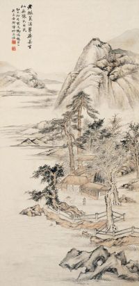 冯超然 乙巳（1905）年作 松山归隐 立轴