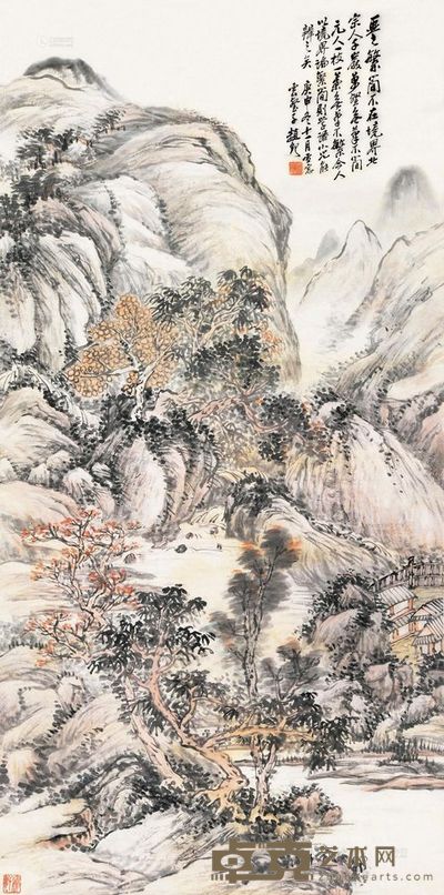 赵云壑 庚申(1920)年作 秋山图 立轴 <em>136×67.5cm</em>