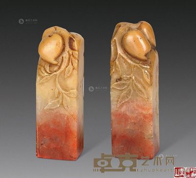 民国 钱瘦铁篆刻对章 <em>1.6×1.6×5cm×2</em>