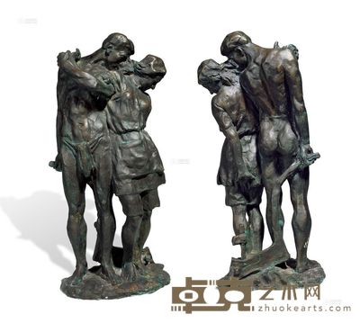 张充仁 1945年作 恋爱与责任 <em>48×21.5×14cm</em>