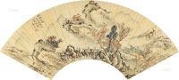陈墫 乙巳（1845）年作 秋山行旅 扇片