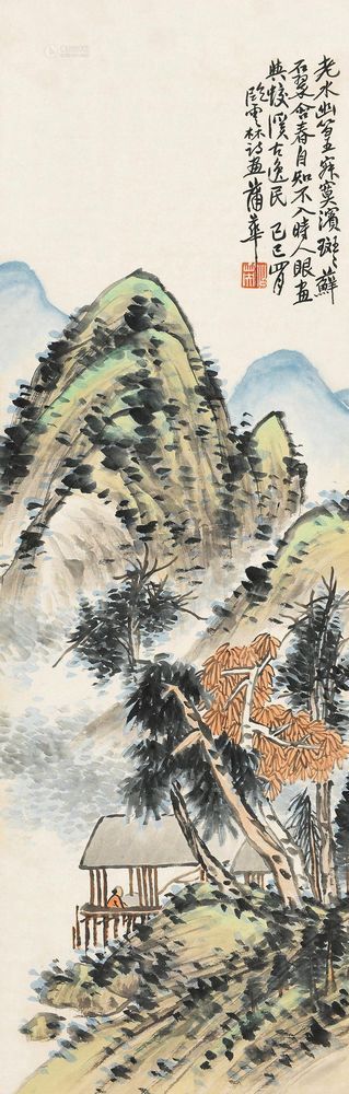 蒲华 己巳（1869）年作 林榭幽居 立轴