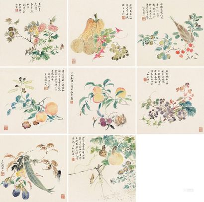 刘德六 己巳（1869）年作 花果小册 册页 （八开）