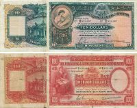香港上海汇丰银行1946年壹佰圆、1948年拾圆各一张